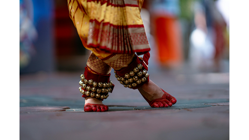 Foot show foot tapping and precise steps in Kathak